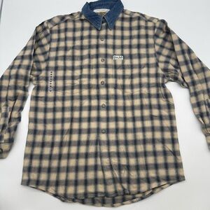 Vintage Guess Jeans Flannel Shirt Denim Collar NWOT Size M